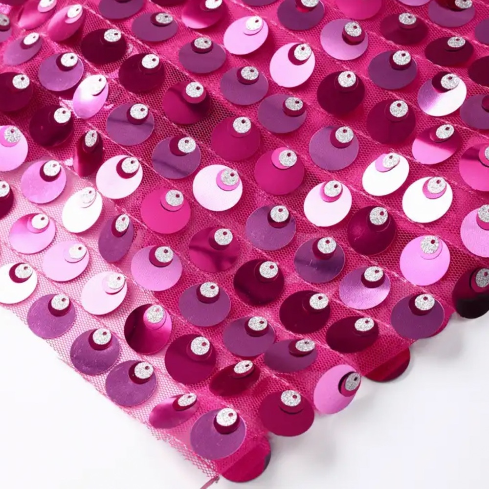NEW to CASA B | Zephyr Sequin Midi Dress in Fuchsia Pink - Picture 10 of 12